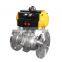 COVNA 6 inch Stainless Steel Pneumatic Control Flange Ball Valve with Mounting Flange pneumatic control valve