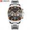 CURREN 8358 Japan Quartz Chronograph Watch Name Brand Stainless Steel Business Wrist Watch