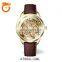 2020 Gift Customized LOGO White Colour Leather Watch Mechanical Movement Fashion Womens Skeleton Watches