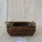 Square Handmade Wicker Storage Basket /Flower Garden Basket