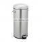 Metal 30L Dustbin Stainless Steel Trash Bin with Pedal Waste Container