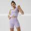 Recycle Yoga Gym Shorts Yoga Set Fitness Women 2 Piece Set Ribbed Women Biker Shorts Set