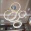 Large Customizable Crystal Pendant Lamp Postmodern Circular LED Chandelier Iron Body Energy-Saving Hanging Lamp Home Office