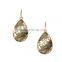 Funky Fancy Abalone Shell Teardrop Gold Filled Filigree Dangle Earring for Womens
