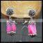 LFD-024E Wholesale Drusy Quartz Agate Gems Dangle Earring With Pave Crystal Rhinestone Charm Jewelry Druzy Earrings