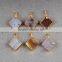 Fashion aquare semi precious stone druzy agate connector pendant necklace gold jewelry
