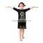 Hot Sale Kids Clothing Wholesale Girls Black Fringe Dress Kids Cotton Frocks