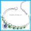 Fashion juwellery ladies emerald bracelet silver cz diamond bangle