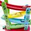 Wooden Sliding Cars In Four Colors Four Layers Track With Four Small Cars
