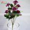 newest shinny gold silver rose flower shinny artificial flower 7 open rose 4 buds