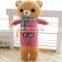 Soft plush bear toy with clothes and colorful scarf