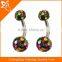 BR01683 crystal piercing navel belly ring , body jewelry manufacturer , fashion navel belly ring