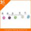 Wholesale fashion 316L stainless steel crystal bar piercing tongue ring