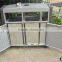 3 compartments metal reycling waste bin outdoor garbage bin