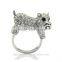 Cute animal jewelry Kingman puppy dog crystal rings