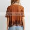 2015 China clothing manufacturers new designs fashion fringe tops for women