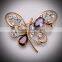 Elegant Animal Shape Butterfly With Crystal Women Costume Brooch Pins