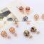 Finest Korean Style Gold Plated Earrings Accessory Hollow Wintersweet Double-sided Zircon Stud Earrings For Lady