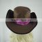 Brown cowboy hat classic cowboy cap with ribbon