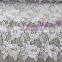 2016 fancy white Rose flower embroidered polyester lace fabric for dress & garment