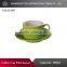Straight coffee cup with saucer colour glaze cup set