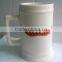 700ml Cearamic beer mug with handle and silver printing