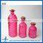 300ml portico vertical stripe colored glass bottle with wooden cork
