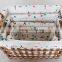 Home storage nested wicker knitting baskets with 2 side handles