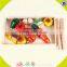 wholesale top quality wooden fruit cutting toy, DIY kids wooden vegetables cutting toy, role play wooden cutting toy W10B099
