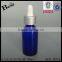 30 ml Glass Dropper Bottle Cosmetic Packaging Essential Oil Blue Dropper Bottle With Matte Silver Aluminum Dropper High Quality