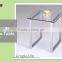 Modern Design Kitchen Round Glass Top Dining Table With Metal Base