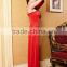 High quality party dress,one shoulder ladies sexy red maxi evening dresses