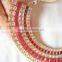 Crystal Ruby Bollywood necklace jhumka EARRING Set