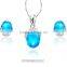 Gemstone Sapphire Designer CZ studded Silver Plated Pendantset