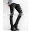 2017 new fashion custom high quanlity elegant black stretch skinny urban star men's jeans pants zipper biker jeans