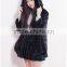 2016 Winter Real Mink Fur Overcoat With Hood Natural Mink Fur Hooded Coat