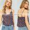 Pins & Needles loose fit button floral printed scallop edges cami strappy tanks