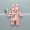 B22441A 2017 Autumn New on sale baby clothes cute cartoon Fleece lined rompers
