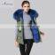 Facotory price fashion fully blue collar fur vest ,winter felman short fur coat/gillet with badge