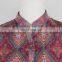 2015 new fashion style ladies print chiffon dress with button plachet