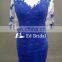 Royal Blue See Through Back Sleeves Appliques Bohemian Style Mother Of The Bride Dress For Evening
