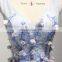 A17CL0024 V-neck light blue multi color ball gown prom dresses party dress in crochet evening dress