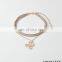 Layered brown handknitted leather necklace jewelry initial pendant gold necklace sets