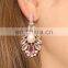 Rose crystal gold earrings mixture beads chandelier earrings wedding gift