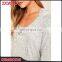 Women Heather Grey Lace-up Hoodie Long Sleeve Oversized Casual Sports Hoodie