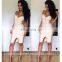 Amigo 2017 new design black spaghetti strap slit midi bandage dress sexy evening dresses for girls party