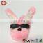 Funny pink rabbit shape new design cool glass plush slipper