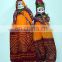 PRETTY INDIAN RAJASTHANI PUPPET/FOLK DOLLS KATHPUTLI PAIR HOME DECORATIVE PUPPET OLD CLOTH HAND MADE DOLL COUPLE HOME DECOR ART