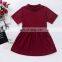 Ins children's short sleeve dress solid color waistband white belt for children two piece children's set