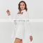 TWOTWINSTYLE Women Summer Dress Lapel Long Sleeve High Waist With Bag Lace Up Hollow Out Designer Mini